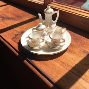 Miniature Rose Bloom Porcelain Tea Set